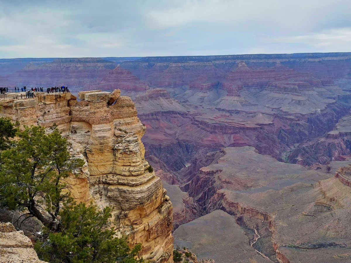 A view of Yavapai Point from the South Rim Trail 