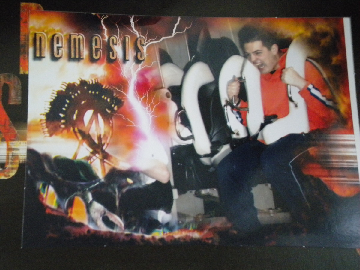 A fifteen year old me on Nemesis. I remember hanging on to those bars as though my life depended on it.