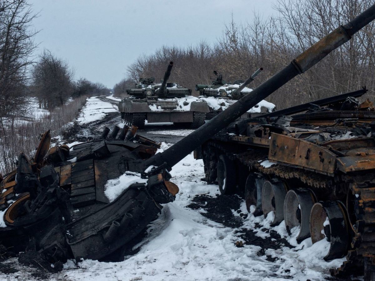 Destroyed Russian tanks in Ukraine