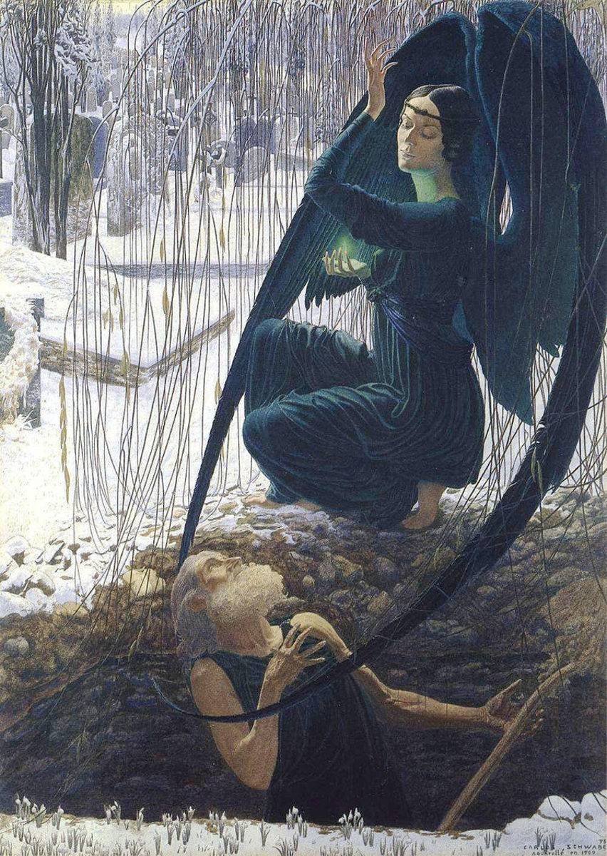 Death and the Gravedigger (1895) - Carlos Schwabe (Switzerland)