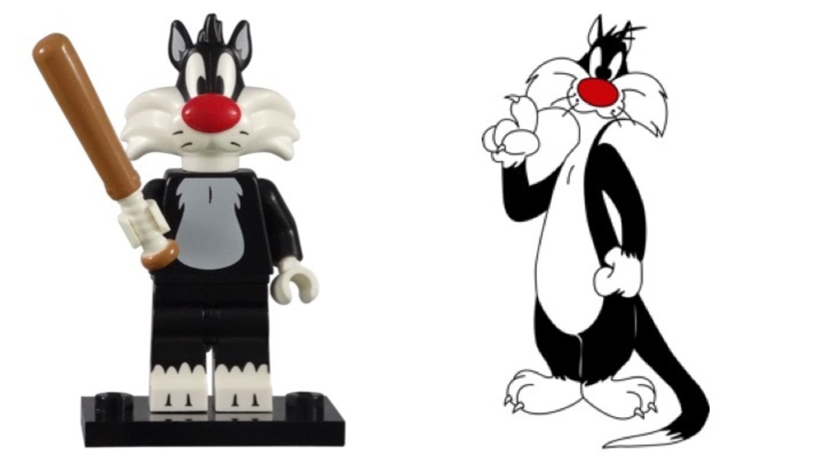 LEGO Sylvester The Cat Minifigure 71030-6 Cartoon Comparison 