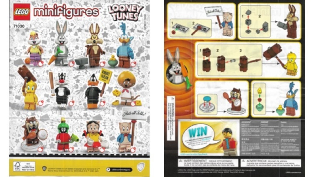 LEGO Looney Tunes Minifigures 71030 Checklist / Instruction Manual Insert
