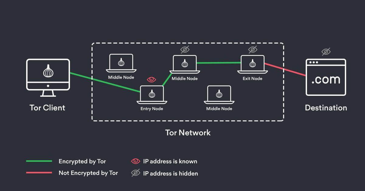 How the dark web works, with the client being you