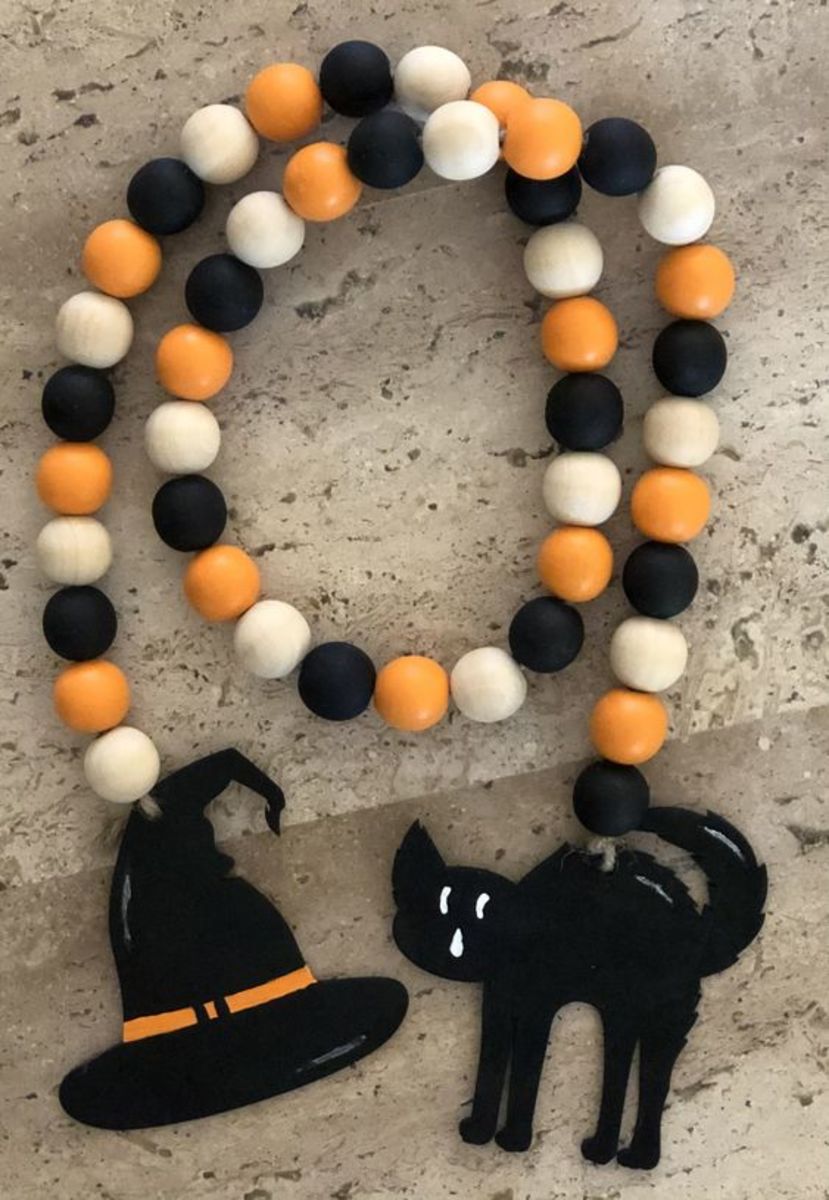 Cat and Witch Halloween Beads