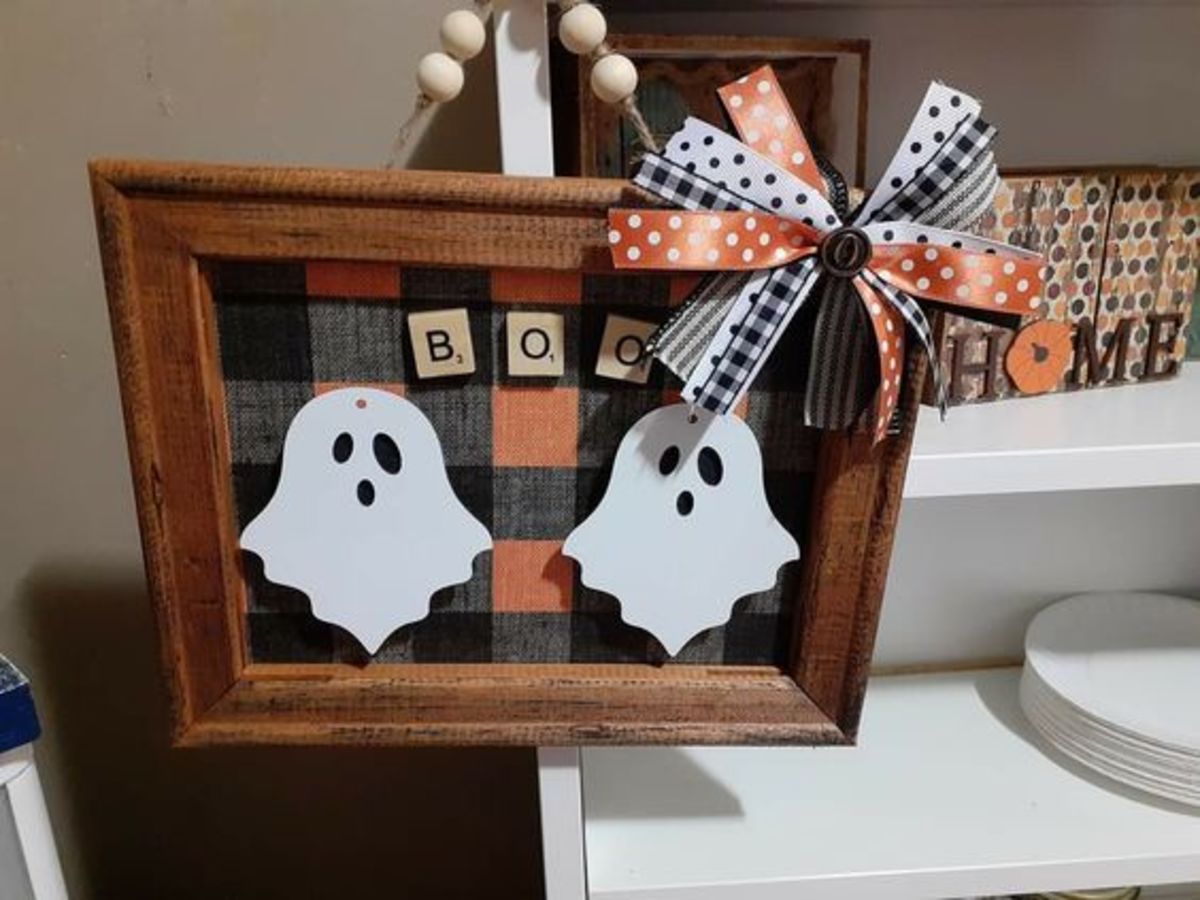 Double Ghost Scrabble Tile Sign