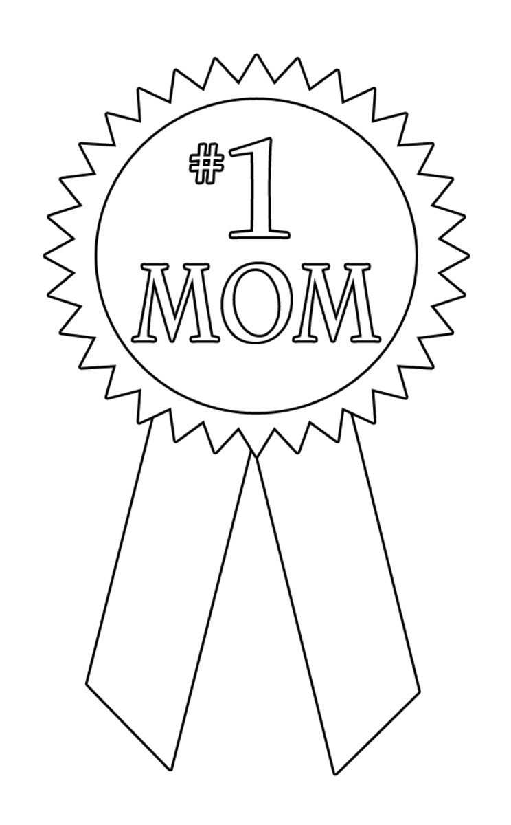 #1 Mom ribbon coloring sheet.