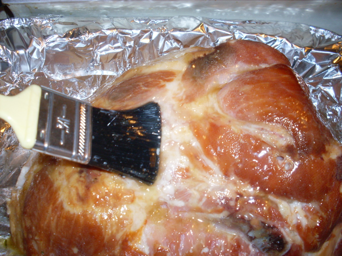 RECUse a brand new or well cleaned brush to glaze the ham frequently throughout the cooking process (1-2x per hour of a 3 hr cooking time is good). This means removing the pan from the oven each time to do the glaze and then place it back in the oven