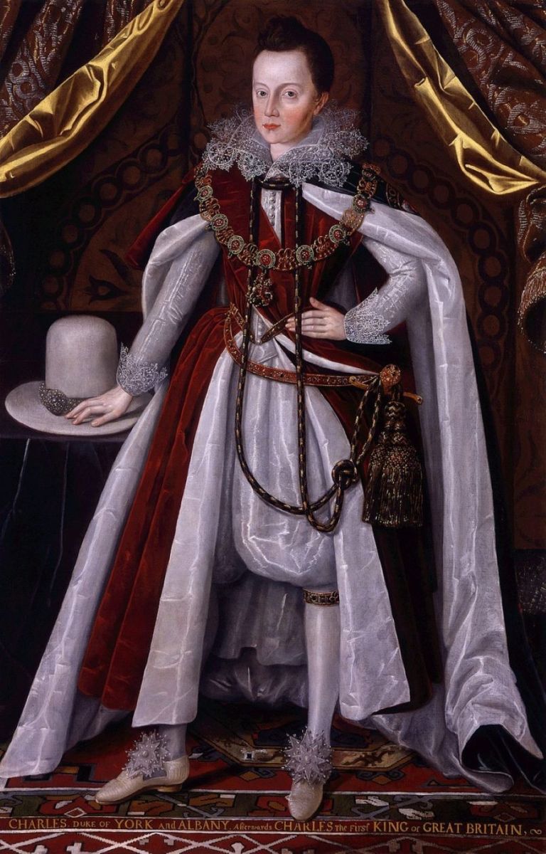 Charles as Duke of York and Albany in 1611. Within a year of this portrait he became the heir to the throne. Henry was dead. 