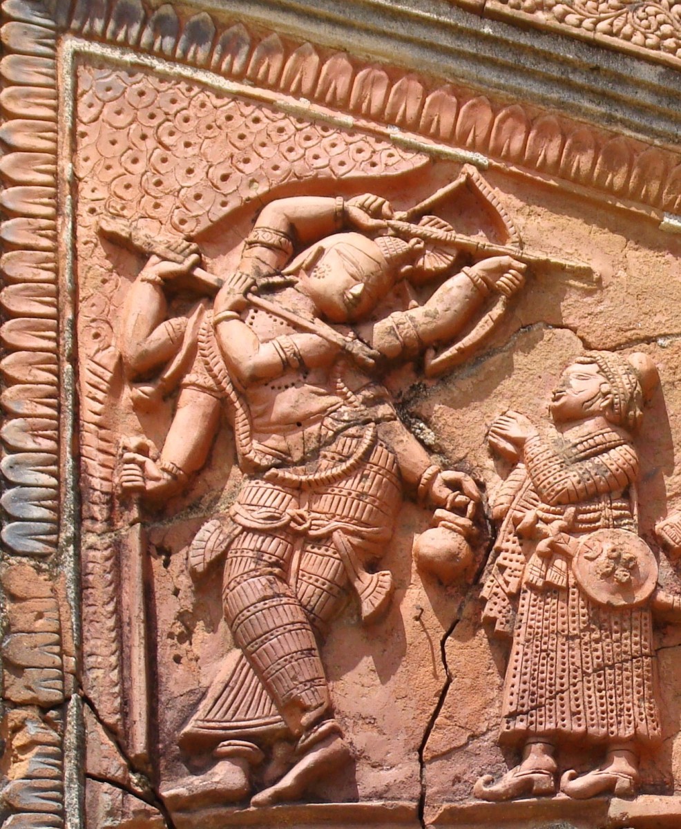 Shadabhuja Gauranga in stone : Shiva temple, Ganpur, Birbhum