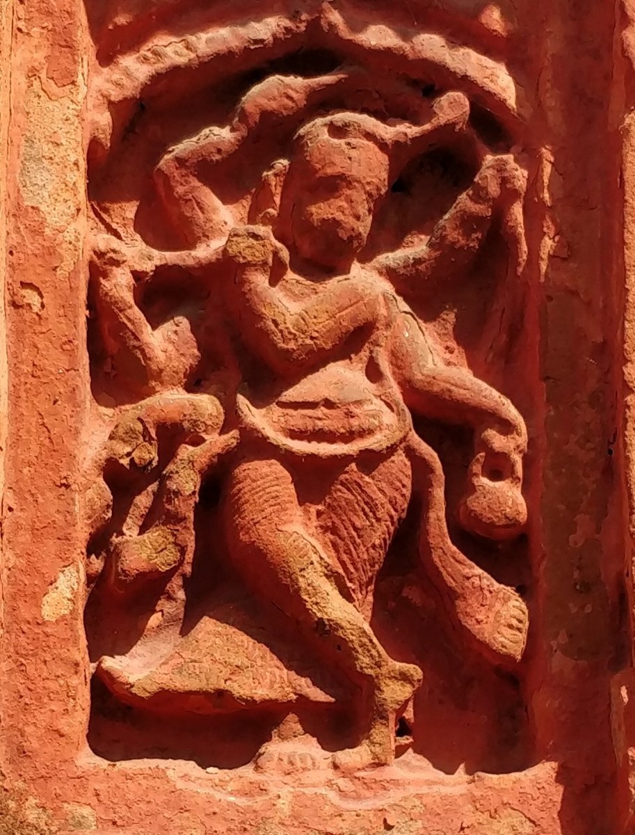 Shadabhuja Gauranga in terracotta : Dakshina Kali temple, Sahachak, Paschim Medinipur