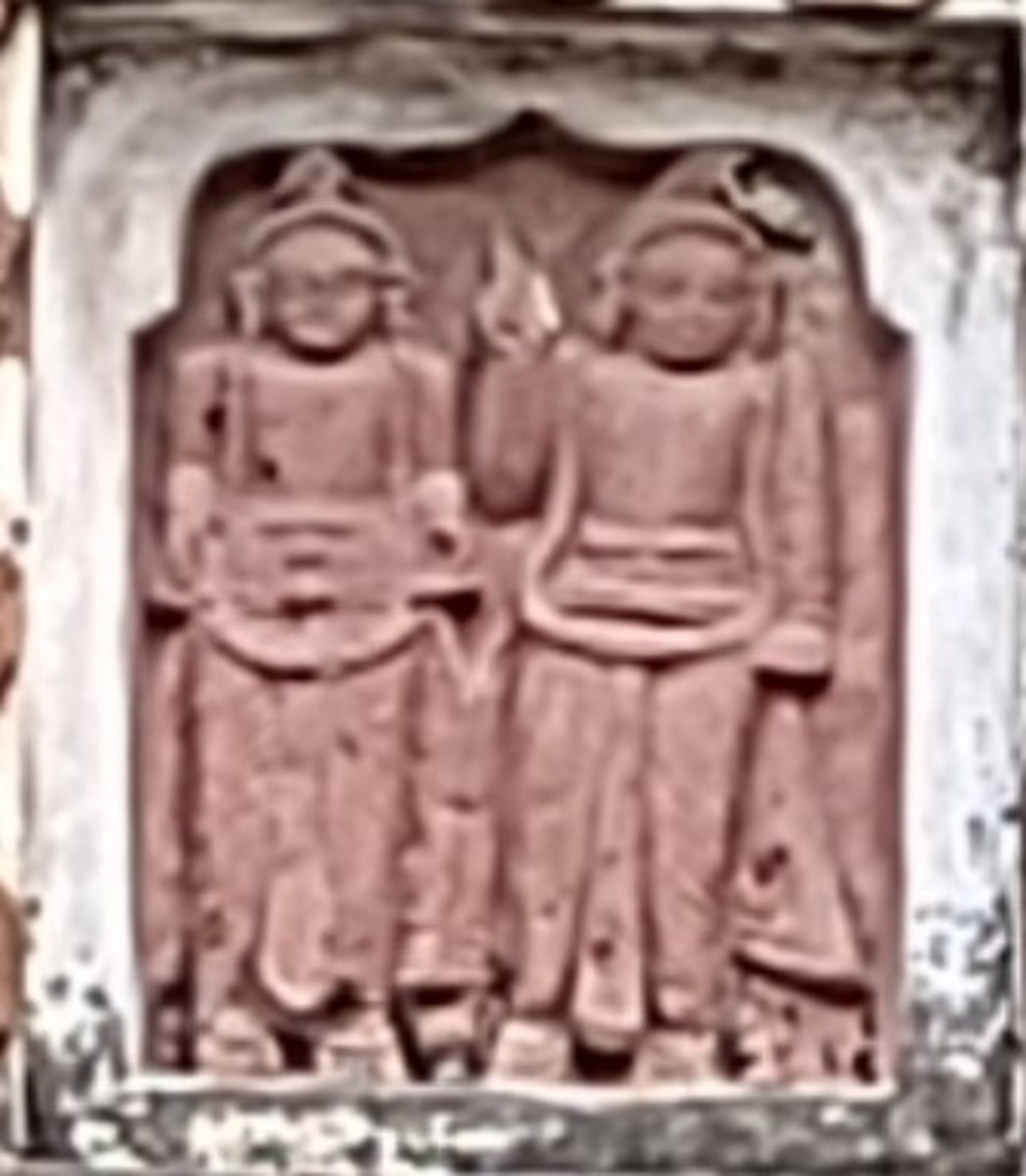 Gaur-Nitai in terracotta; Vrindavan Chandra temple, Gobrahati, district Murshidabad