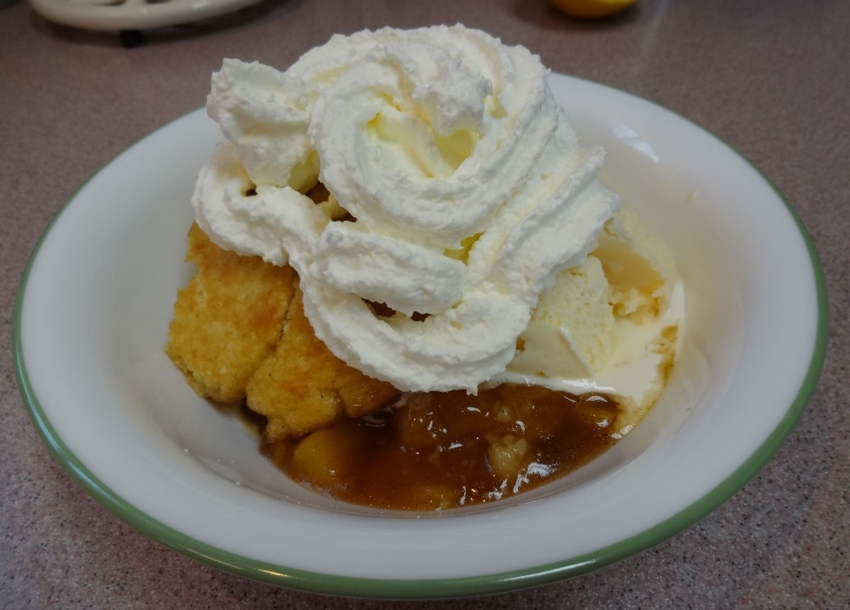 I prefer my peach cobbler with ice cream and whipped cream.