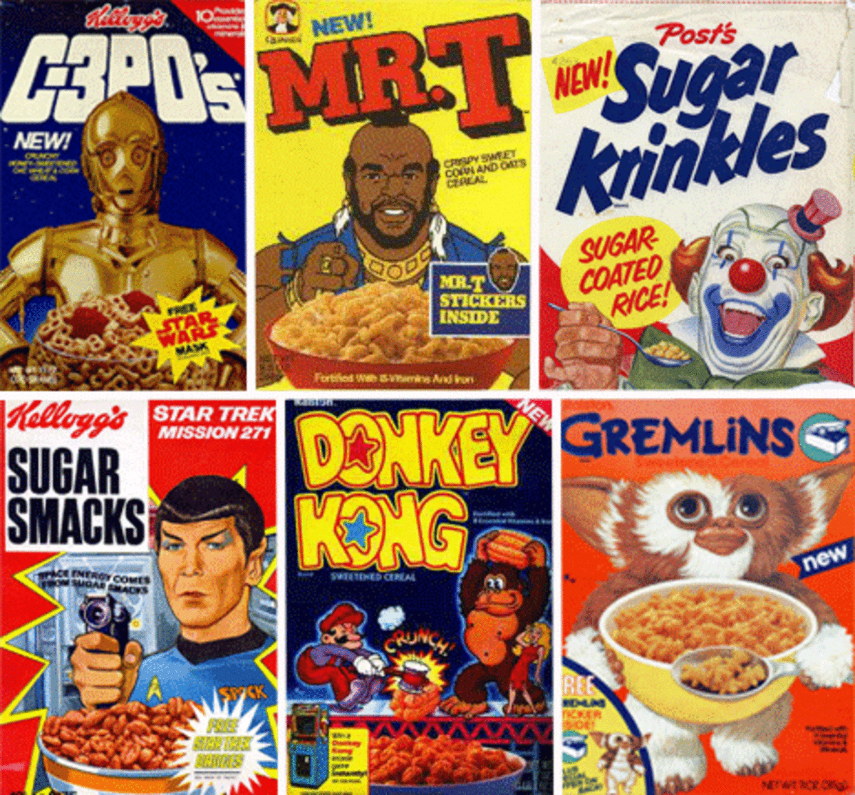 Old cereal boxes.  That clown is creepy!!!