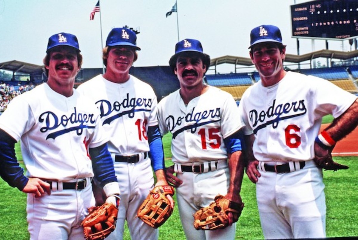 One of the all-time great infields: Ron Cey, Bill Russell, Davey Lopes and Steve Garvey. Lopes won the gold glove at second base. 