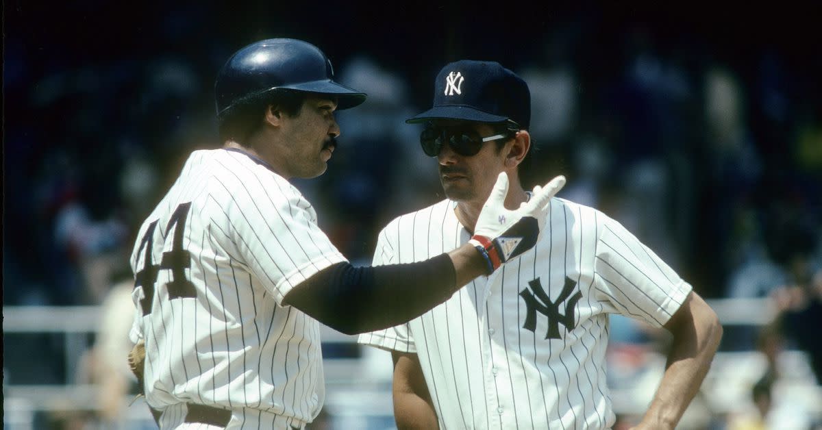 Reggie Jackson and manager Billy Martin in 1977. 
