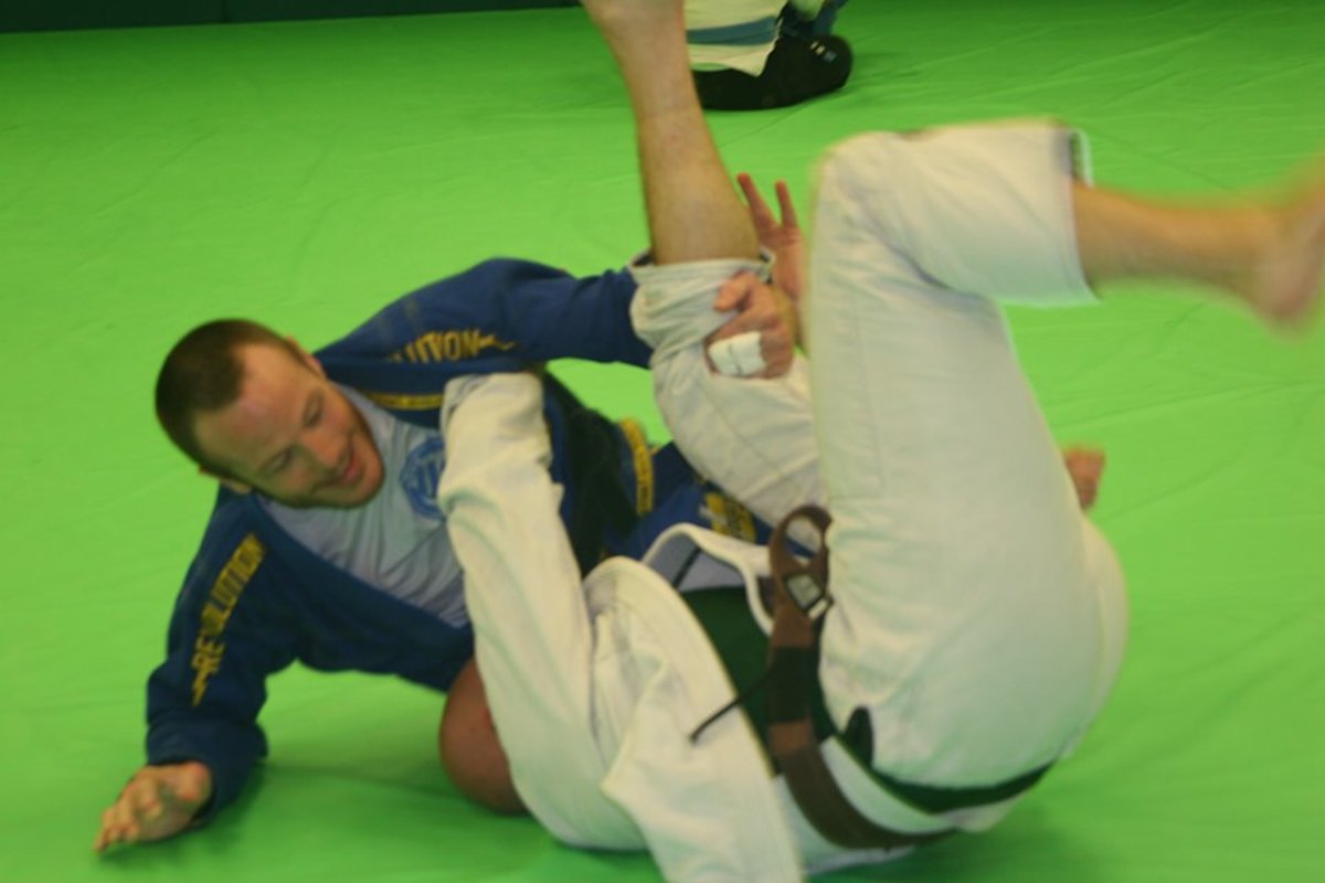 Me rolling with one of my brown belt students!