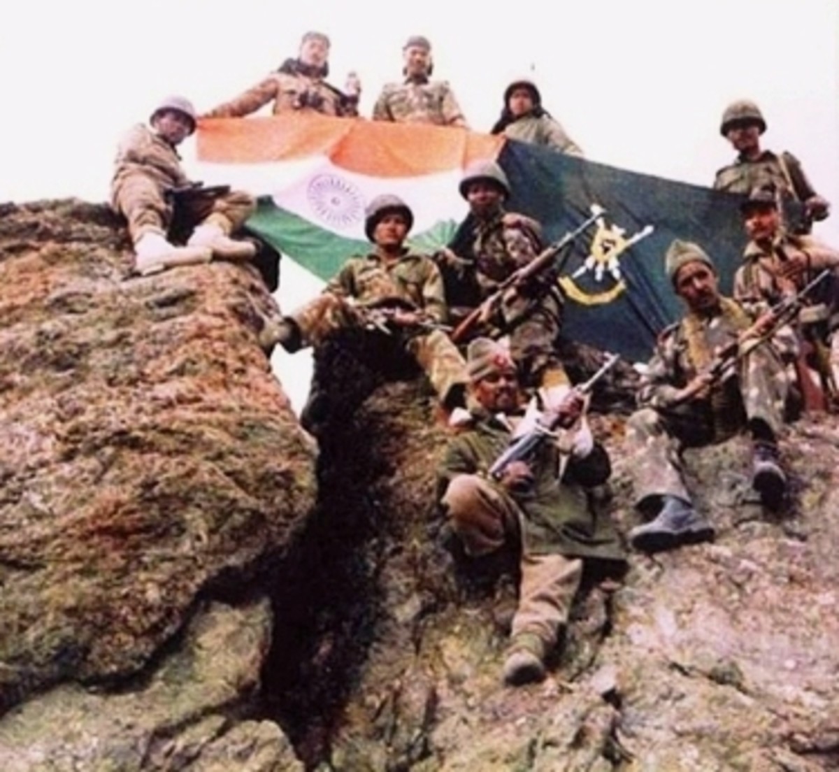 Indian army after capturing a hill point from Pakistan.
