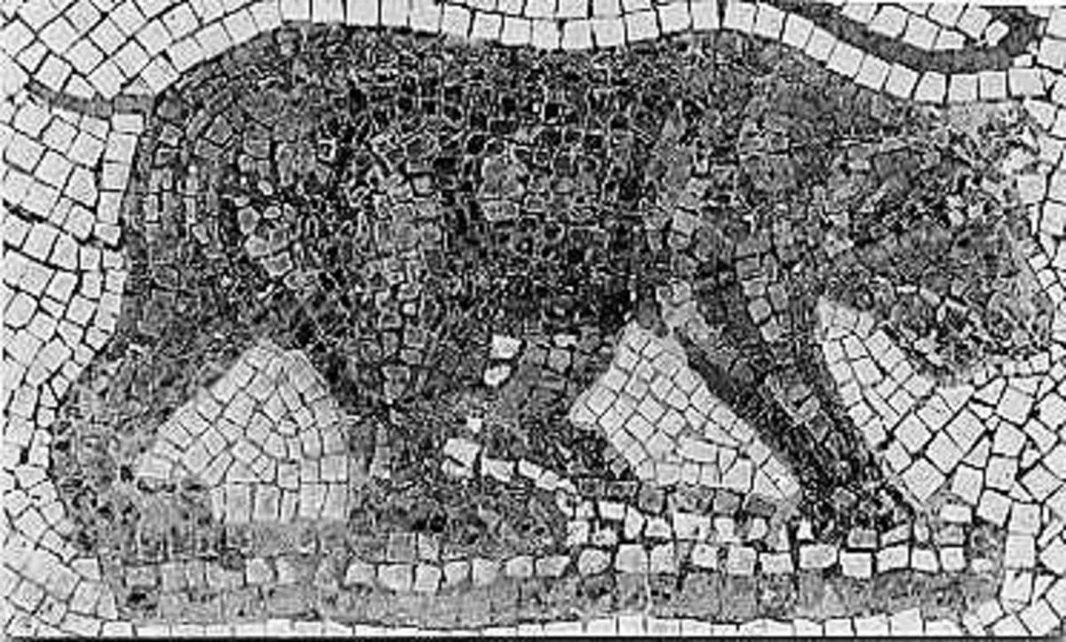 A Roman mosaic that likely depicts an Atlas bear.