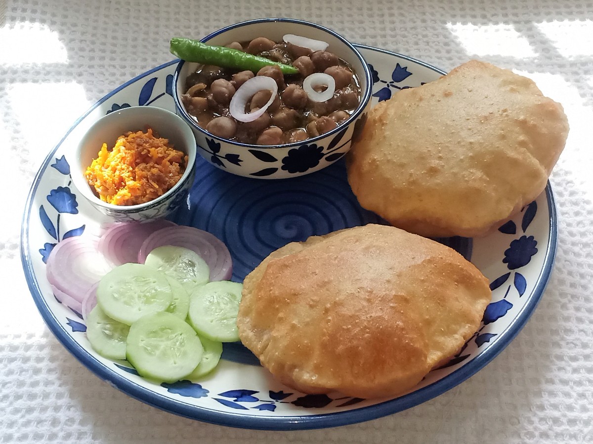Crisp and puffy whole wheat flour bhature