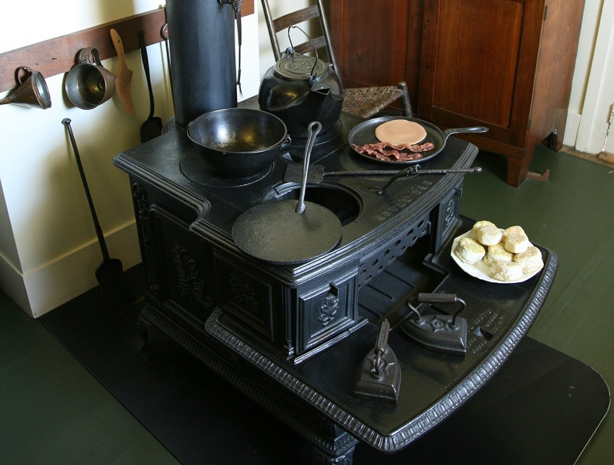 This antique cast iron stove from President Lincoln's home looks like new through regular use of stove black polish.