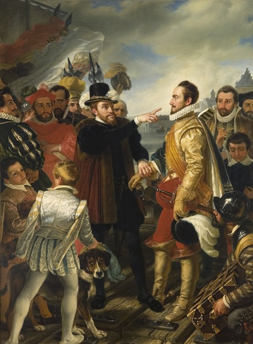 Cornelis Kruseman: Philip II, King of Spain, Reproaches William I, Prince of Orange, in Vlissingen upon his Departure from the Netherlands in 1559