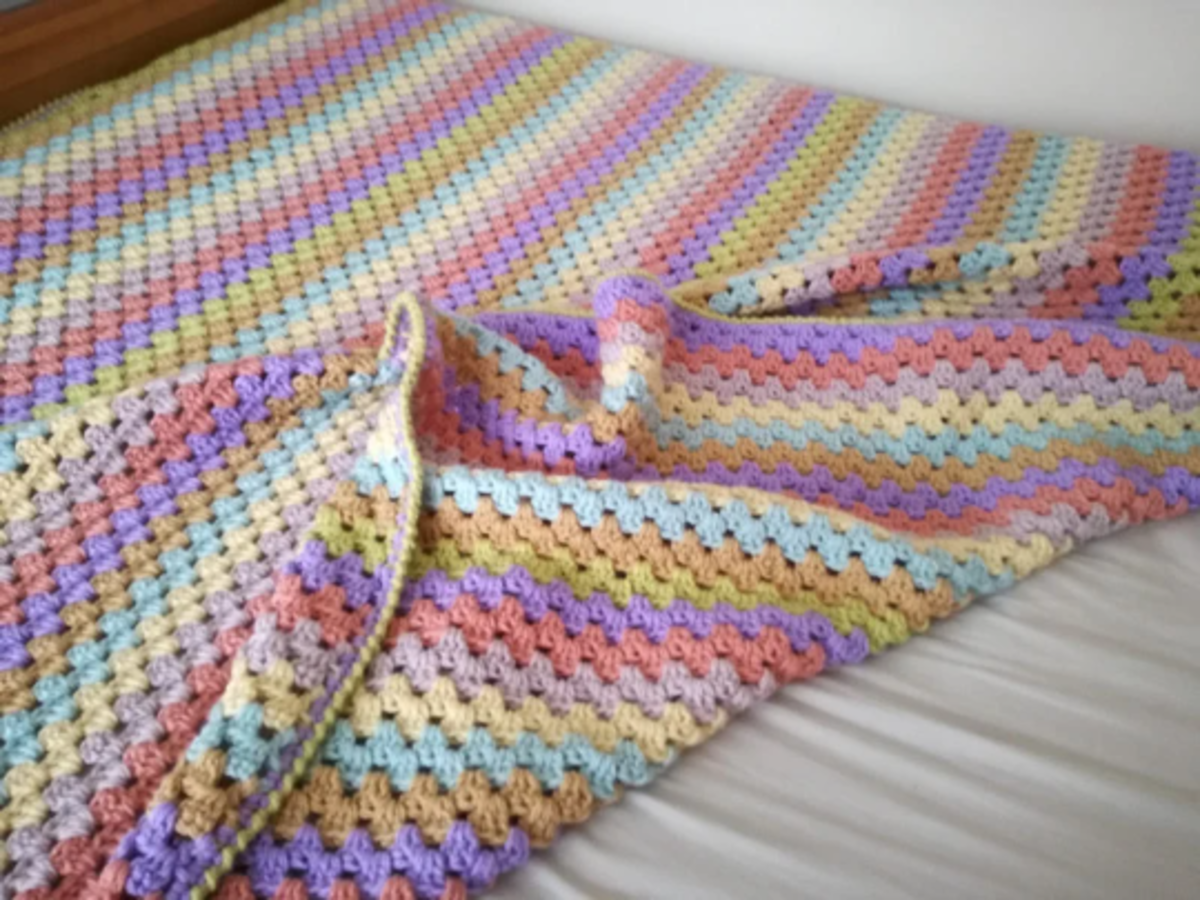 Granny Stripe Blanket Crochet Pattern