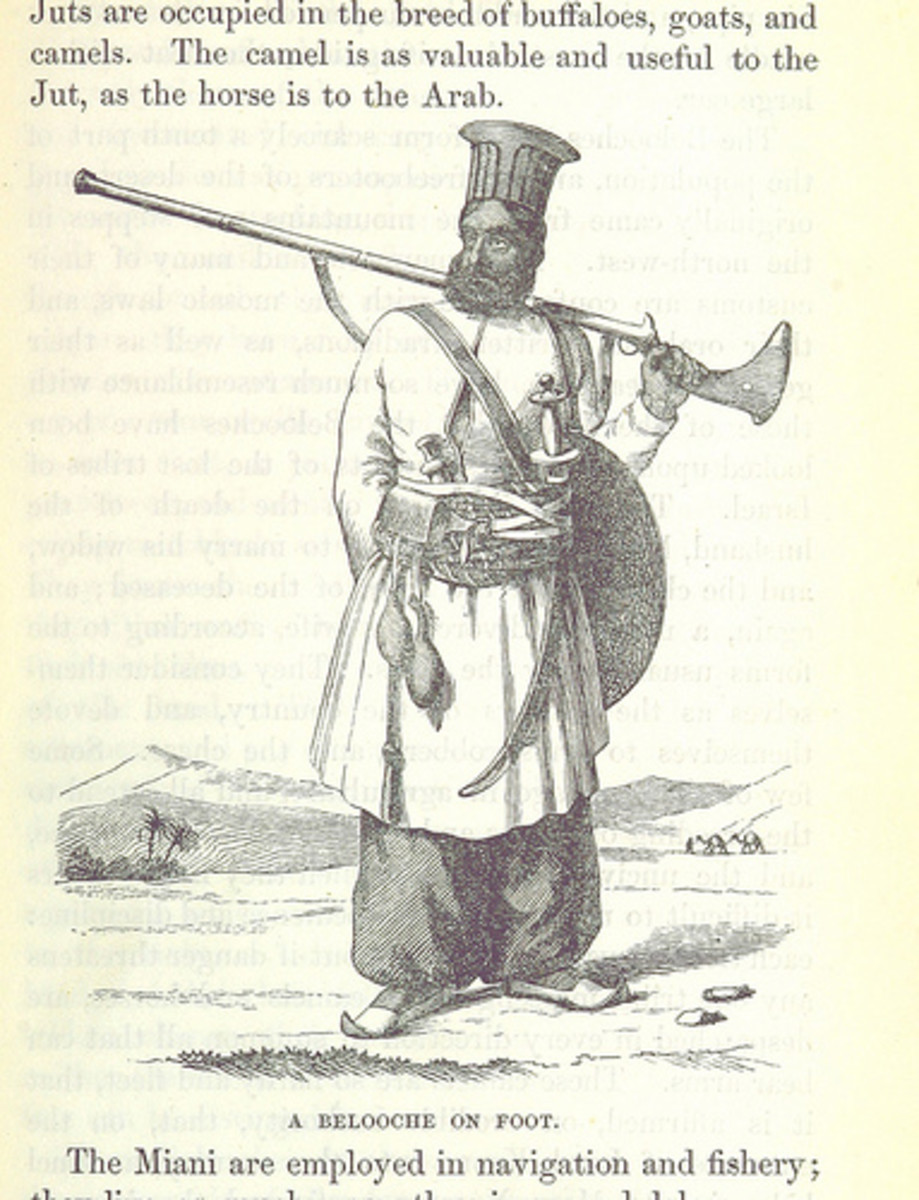 A Baluchi tribesman (Jut) in 1845.