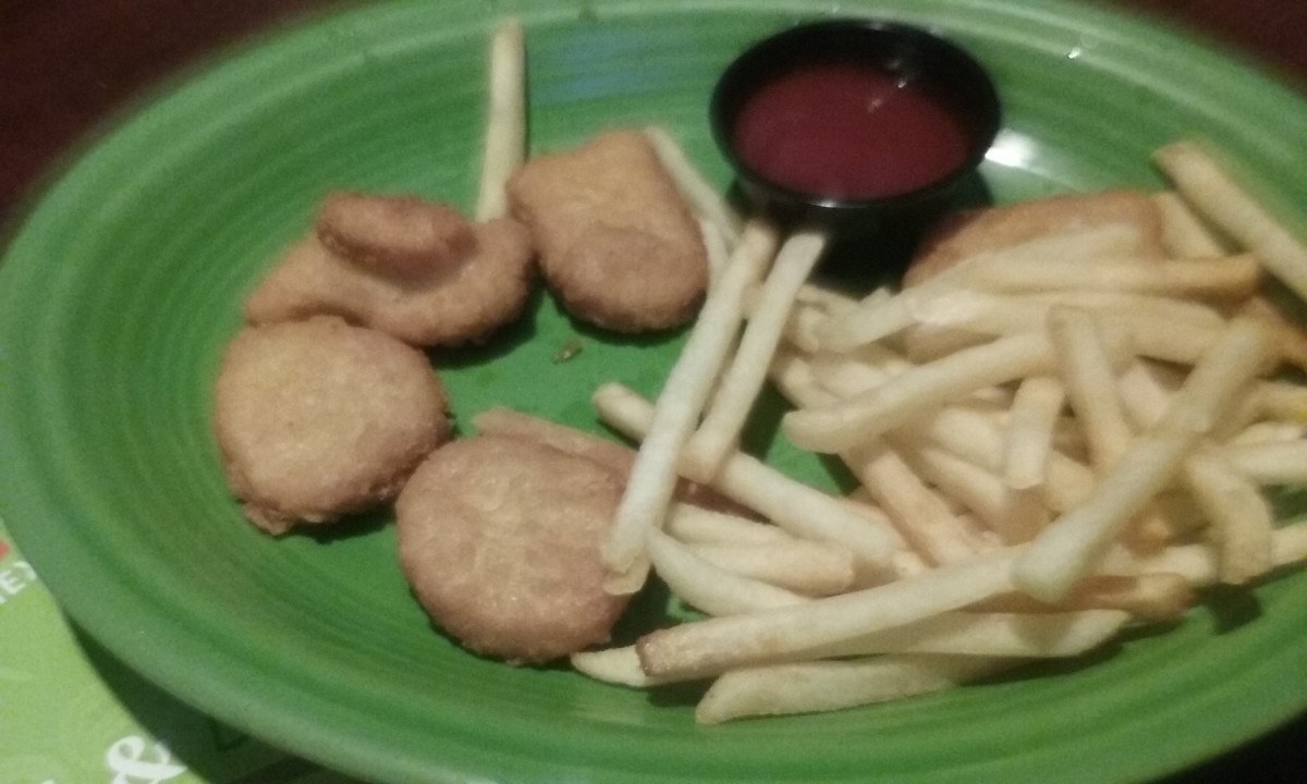 Delicious crispy chicken nuggets with french fries from Rio Grande Mexican Restaurant. 
