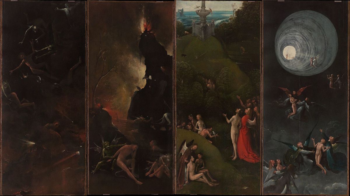 Polyptych called Visions of the Hereafter, a work of Hieronymus Bosch; his art factors into the novel Hollow.