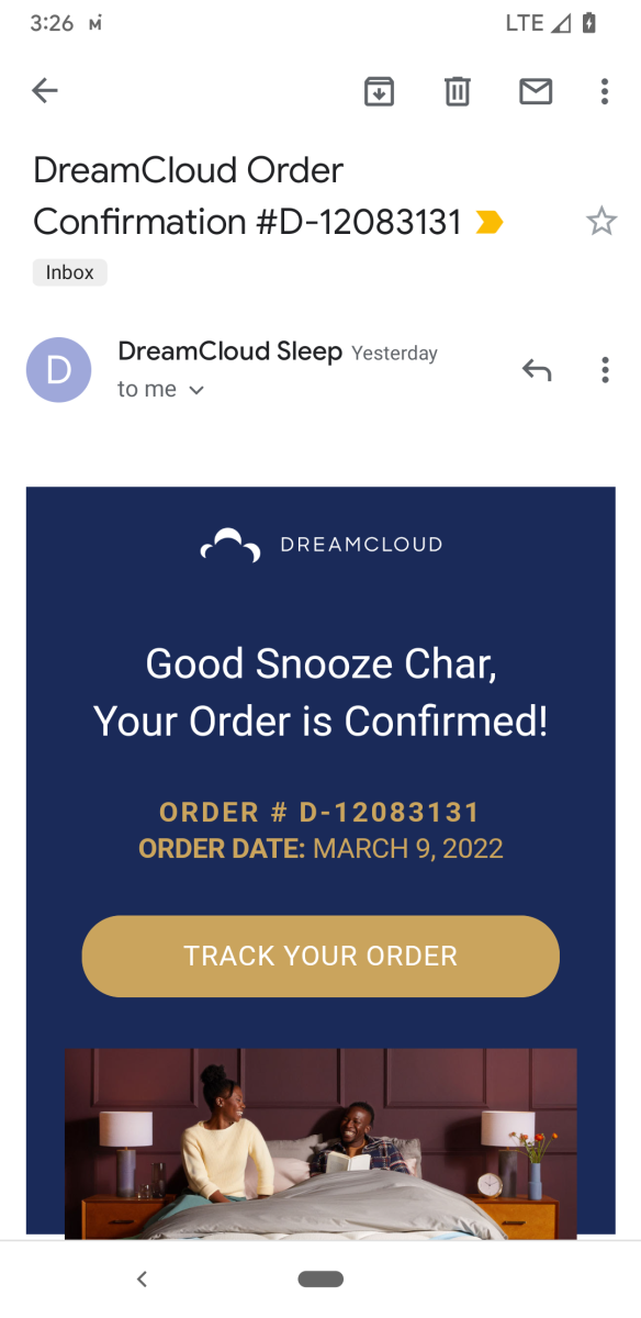 dreamcloud order tracking