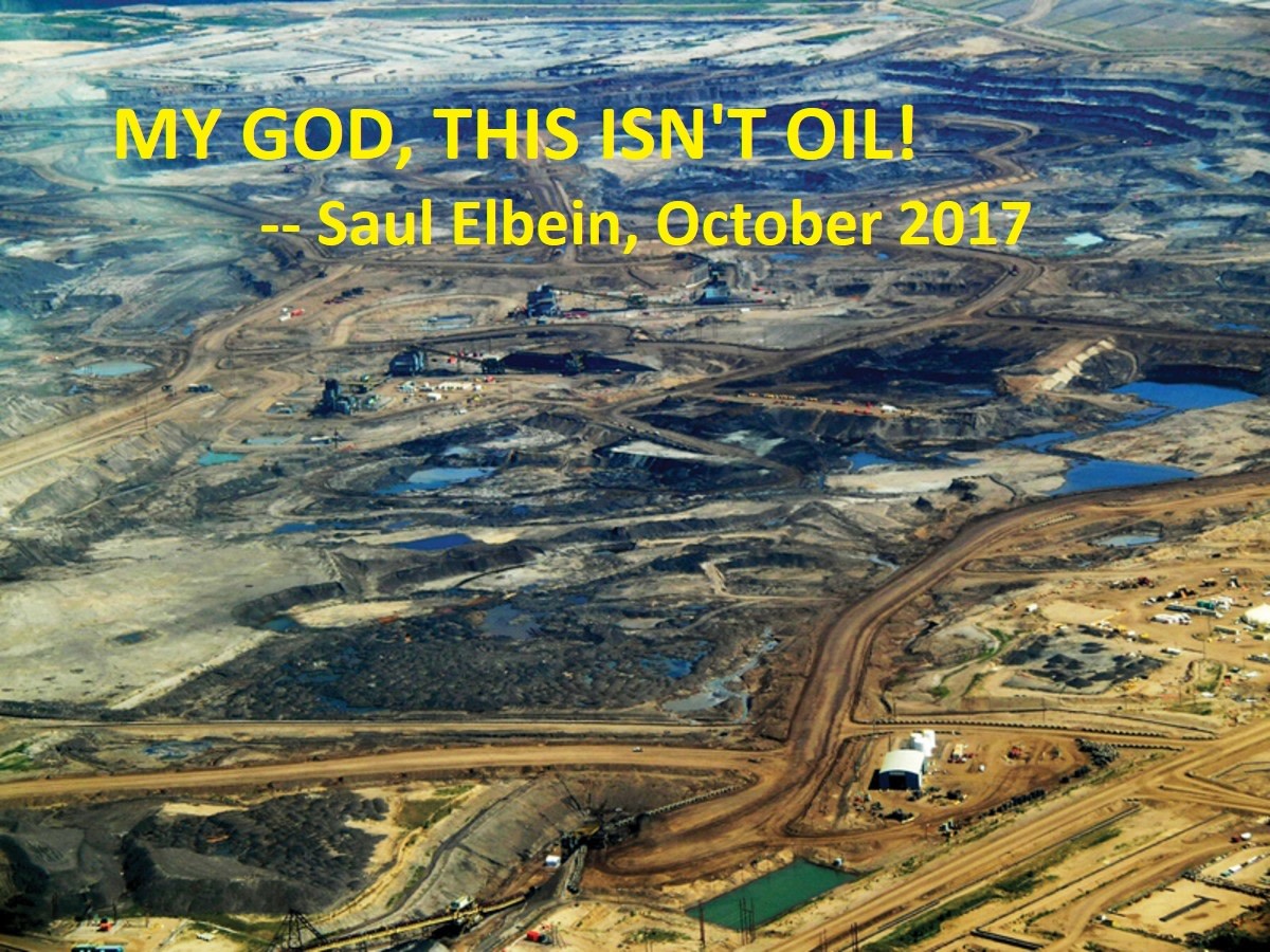 An open pit mine in the tar sands oil fields of Alberta, Canada.