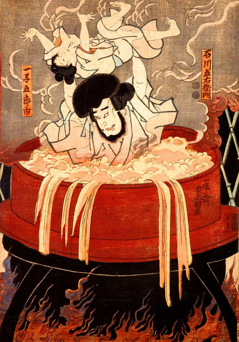 Ishikawa Goemon, the famous "outlaw" ninja, was executed by being boiled alive.