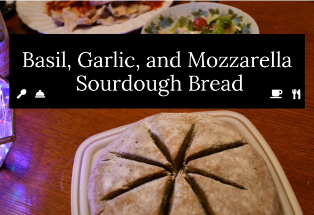 Basil, Garlic, and Mozzarella Sourdough Bread