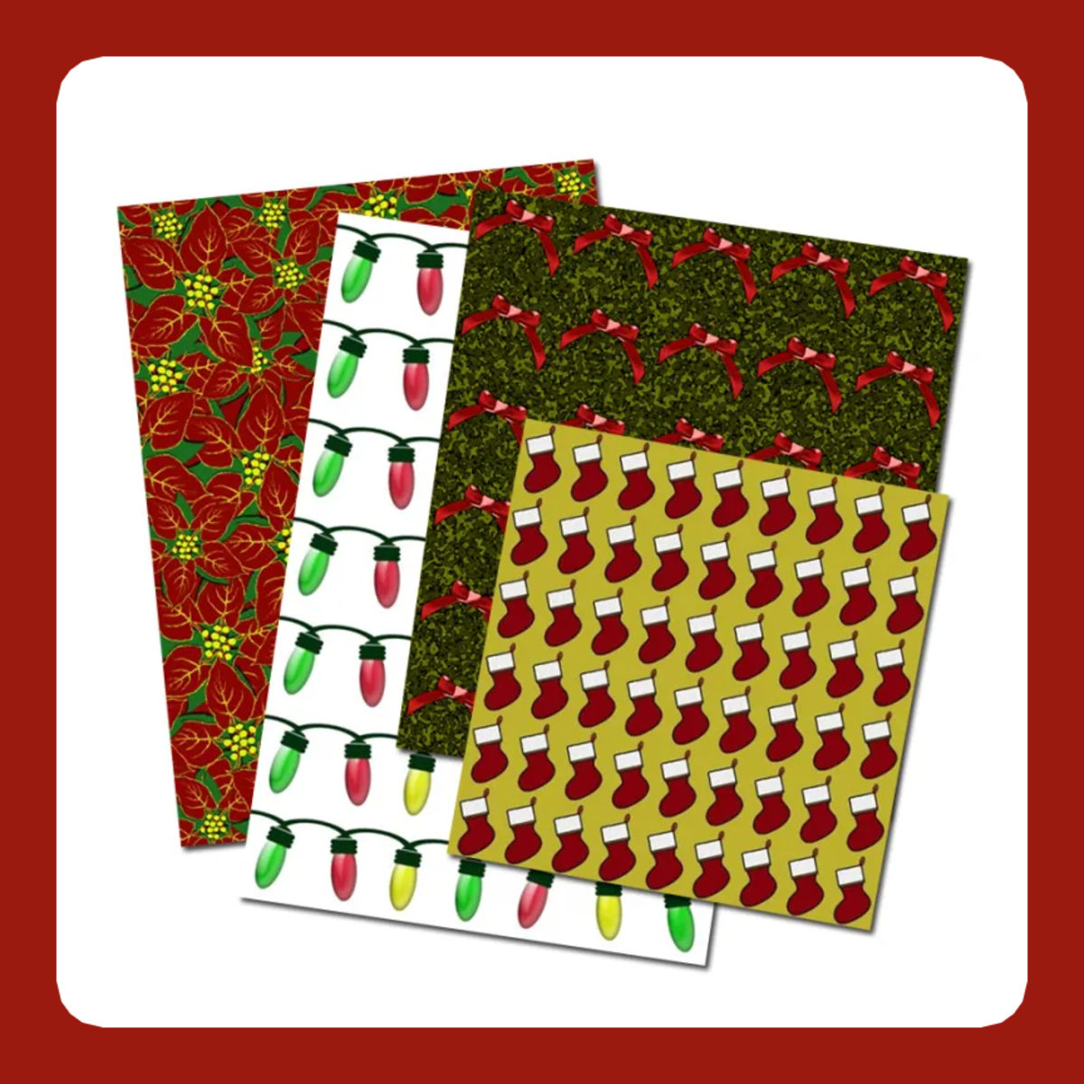 Printable Christmas Scrapbook Paper Patterns & Frames