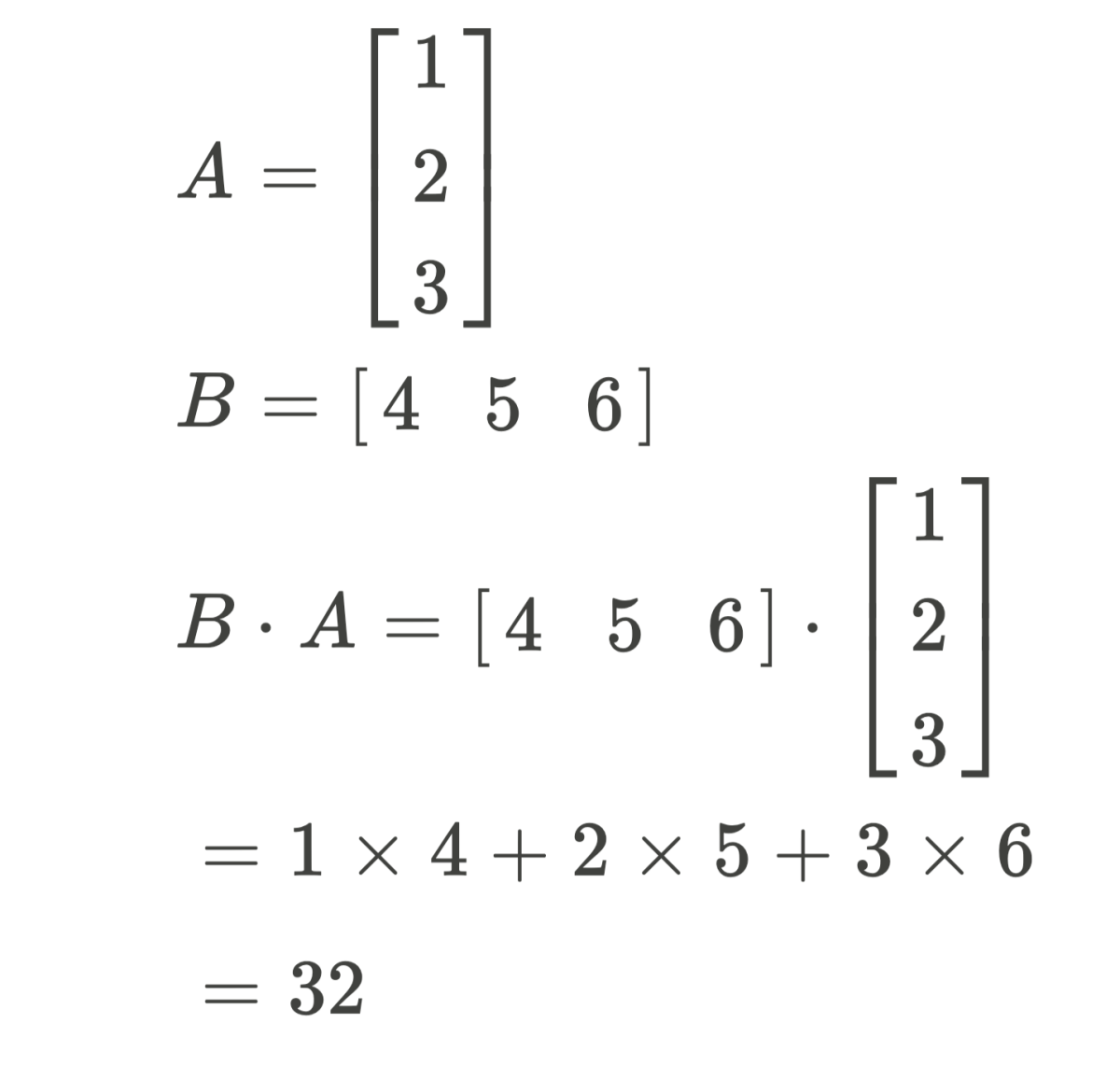 Multiplication  of two vectors