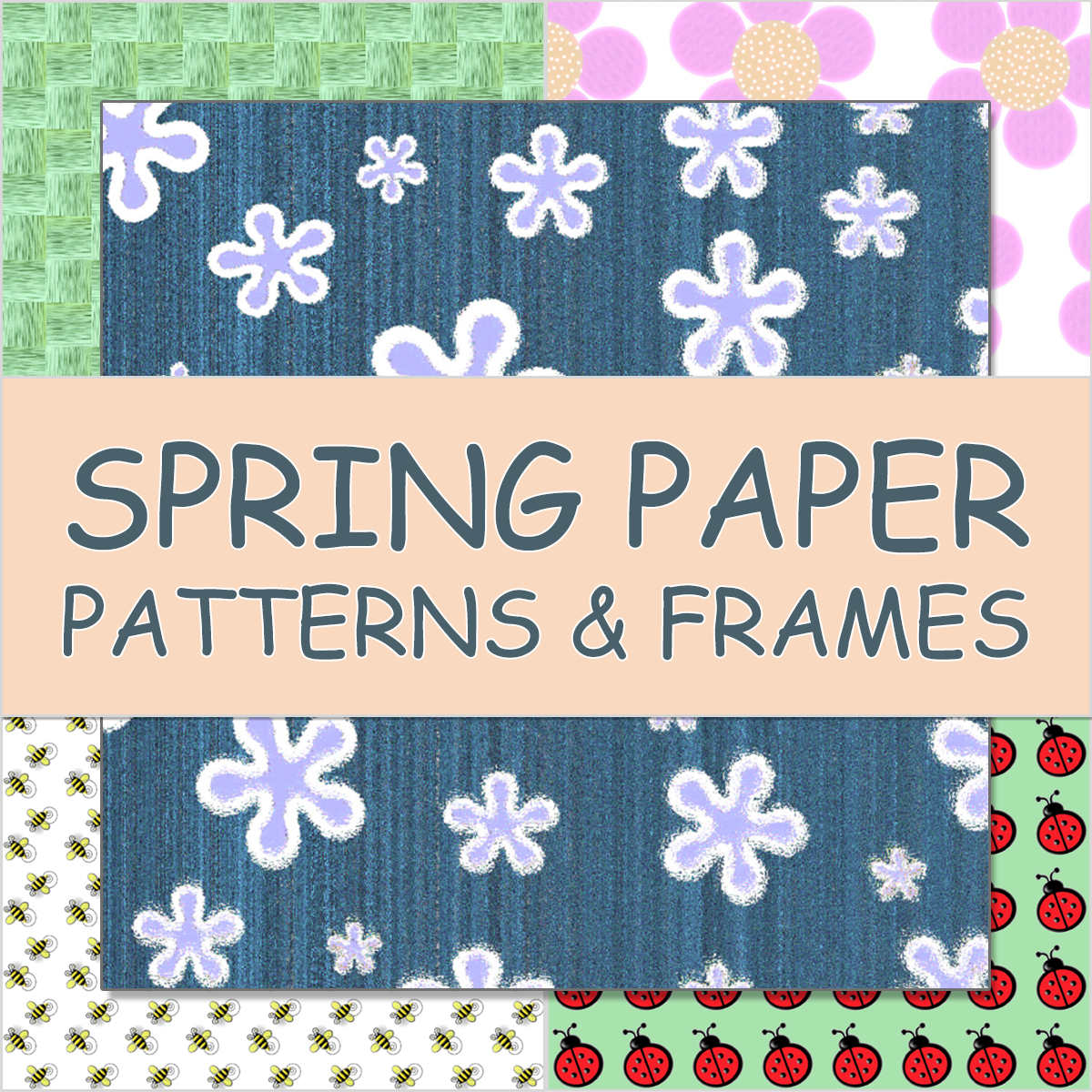 Printable Spring Scrapbook Patterns & Frames