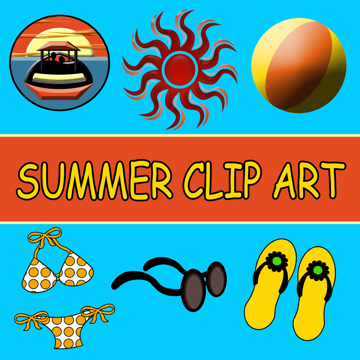 Free Summer Clip Art Images - Suns, Sunsets, Beach & More!