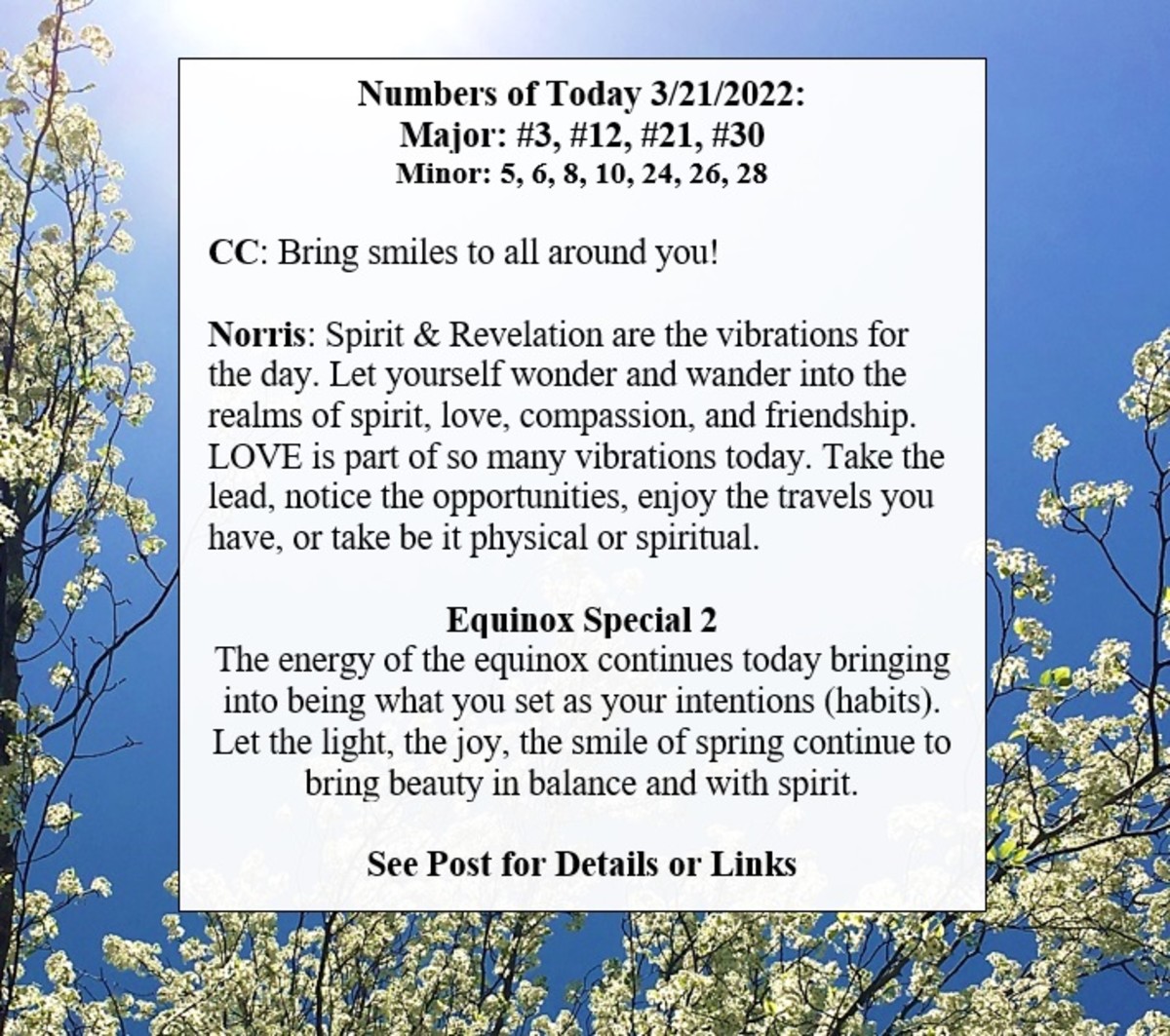 Numerology for 3/21/2022