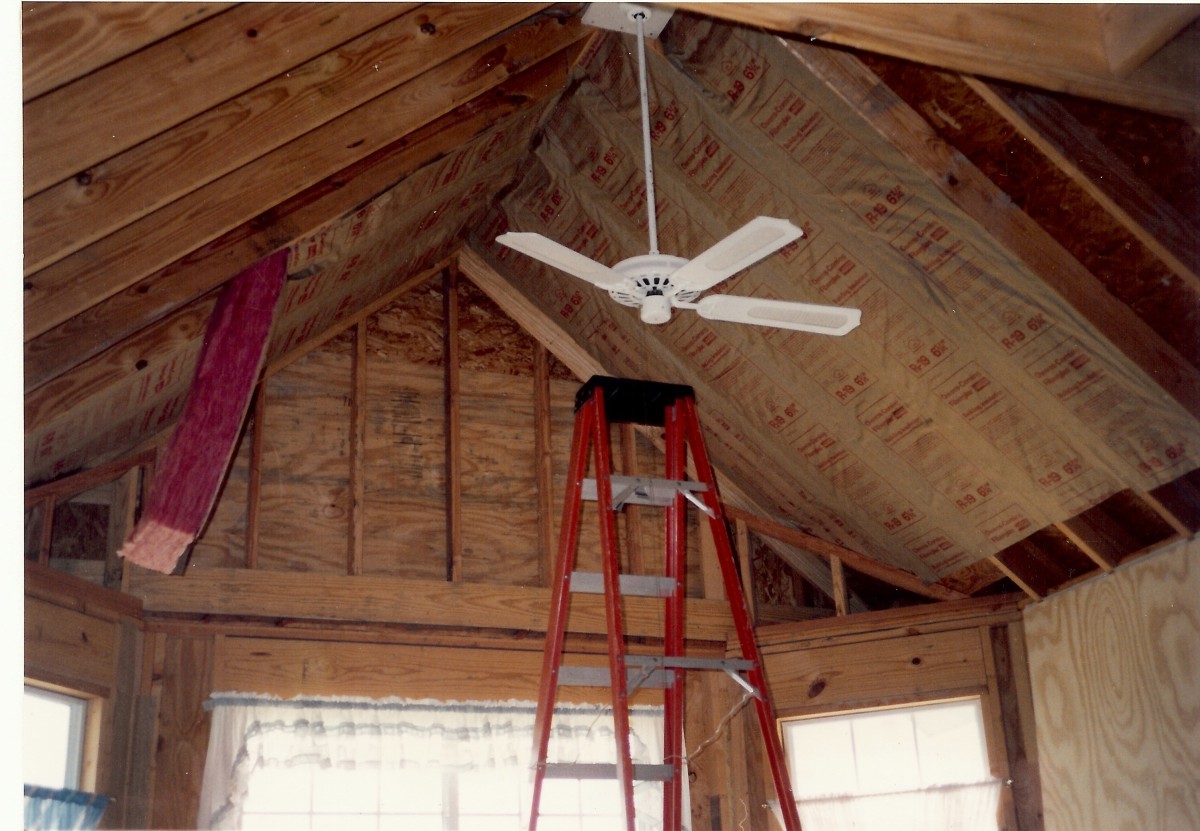 Insulating the interior and exterior walls required a lot of physical exertion.