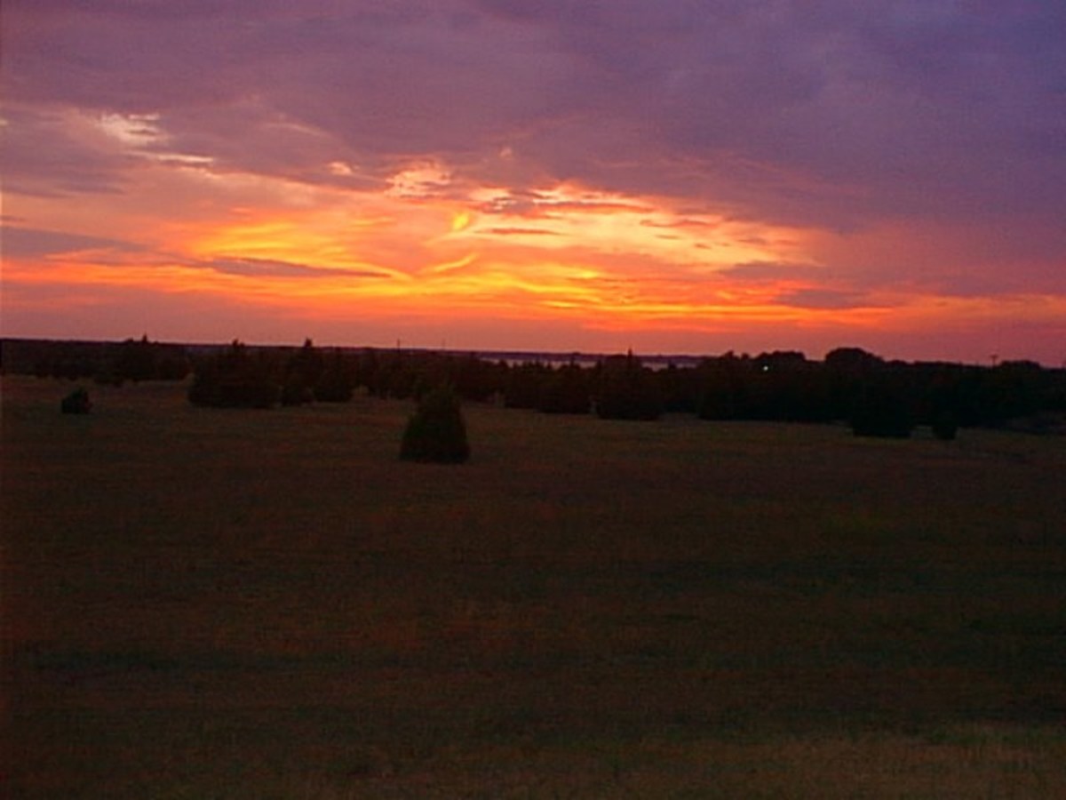 One of the many sunsets we enjoy from our porch in the country.
