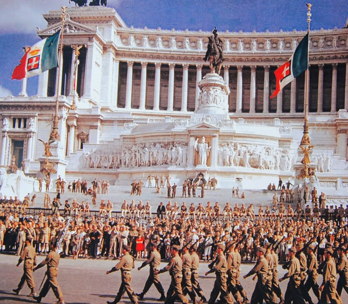 U.S. Troops marching through Rome on June 4, 1944. 