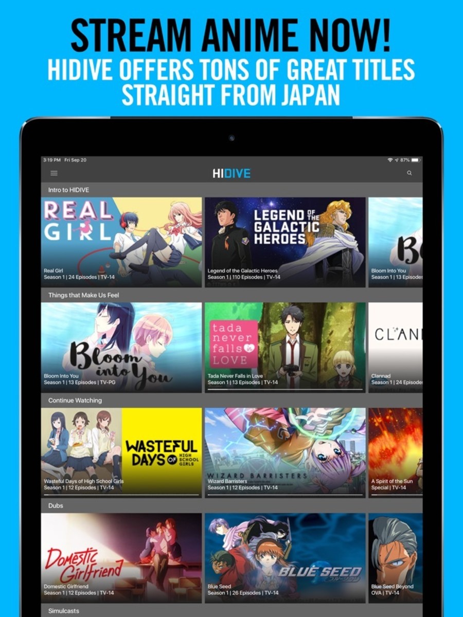 HiDIve on a mobile device.