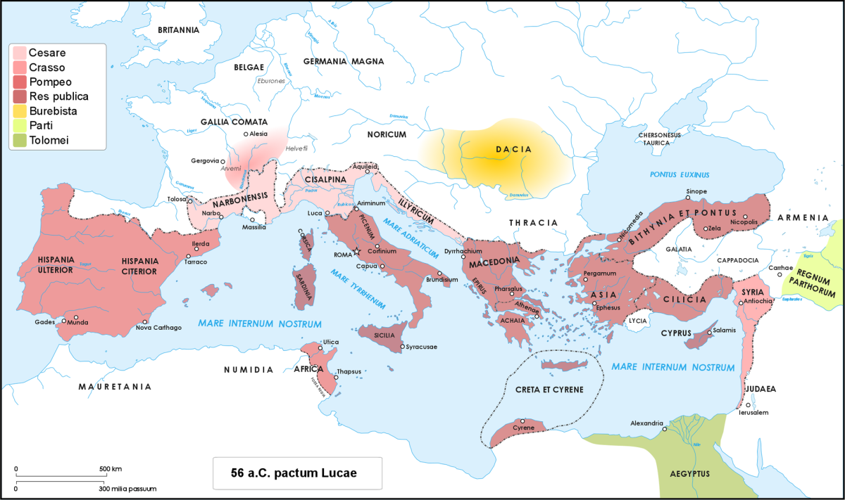 The Republic carved by Caesar, Pompey and Crassus