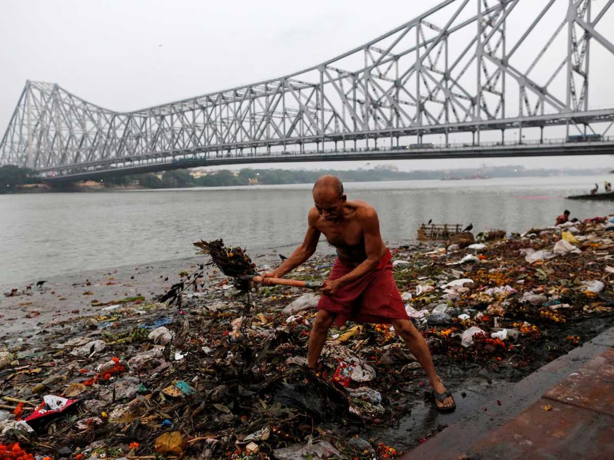 Ironically the very sacredness of the Ganges makes it permissible to be polluted. 