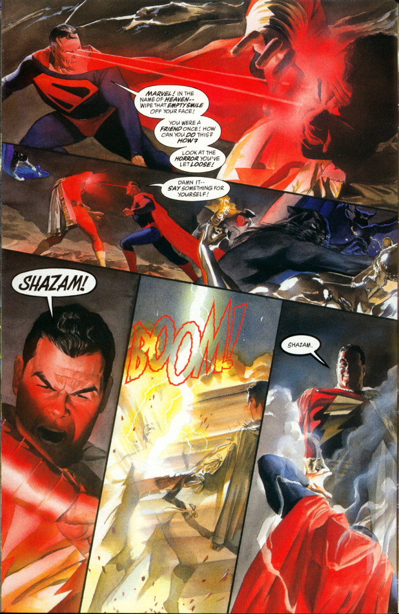 Superman gets hit with magic lightning