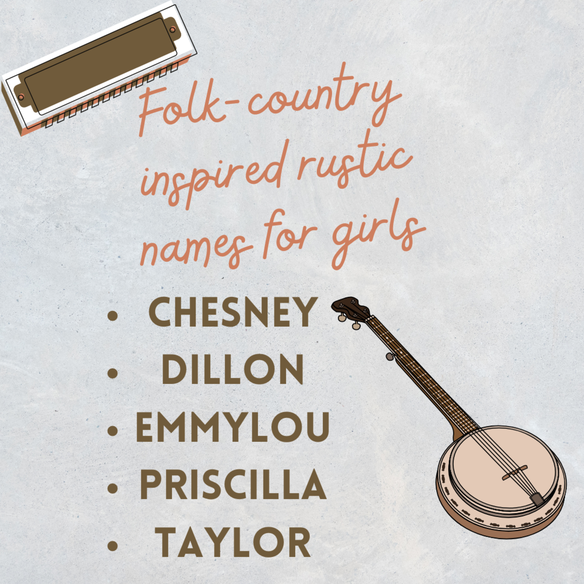 Chesney, Dillon, Emmylou, Priscilla and Taylor are all inspired by American folk and country icons through the years.
