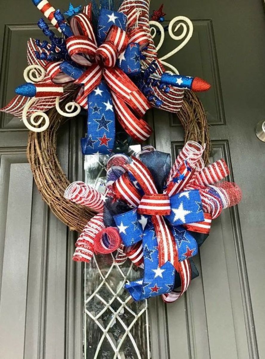 Patriotic Wreath for 4th of July – - repurposed on purpose