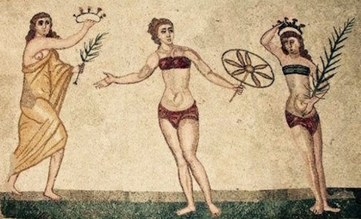 Ancient Roman women doing physical recreations.