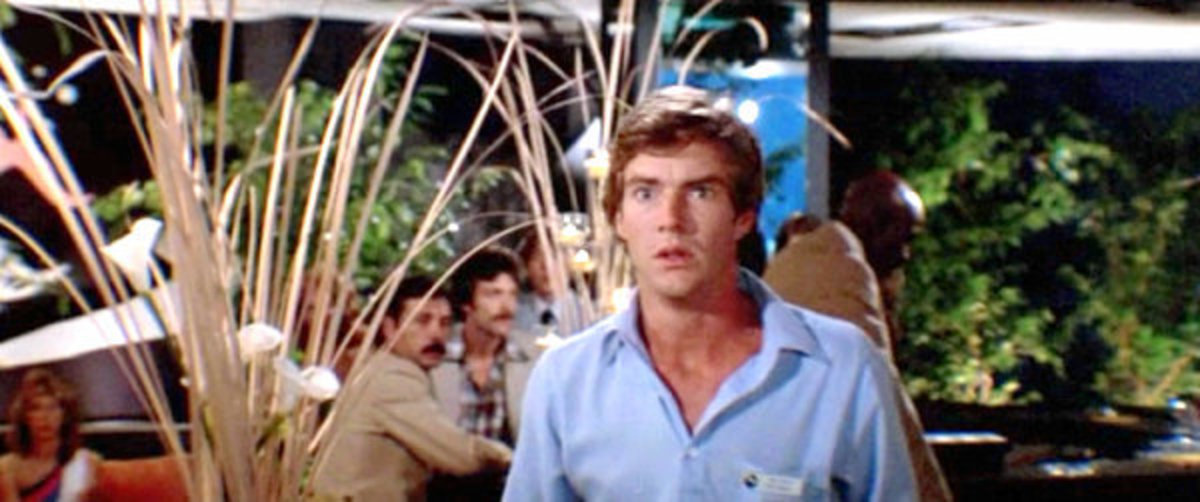 Mike Brody is scared of the CGI shark that's ready to break through the glass of the underwater restaurant