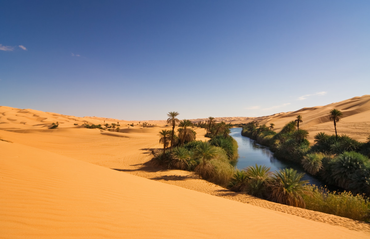 The "Umm el Ma" (Mother of the Water), a lake in the Libyan part of the Sahara Desert.